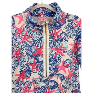 Lilly Pulitzer Skipper Popover Small Pink Blue Excellent